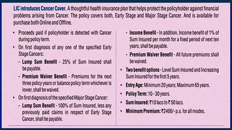 LIC Cancer Cover Plan Features